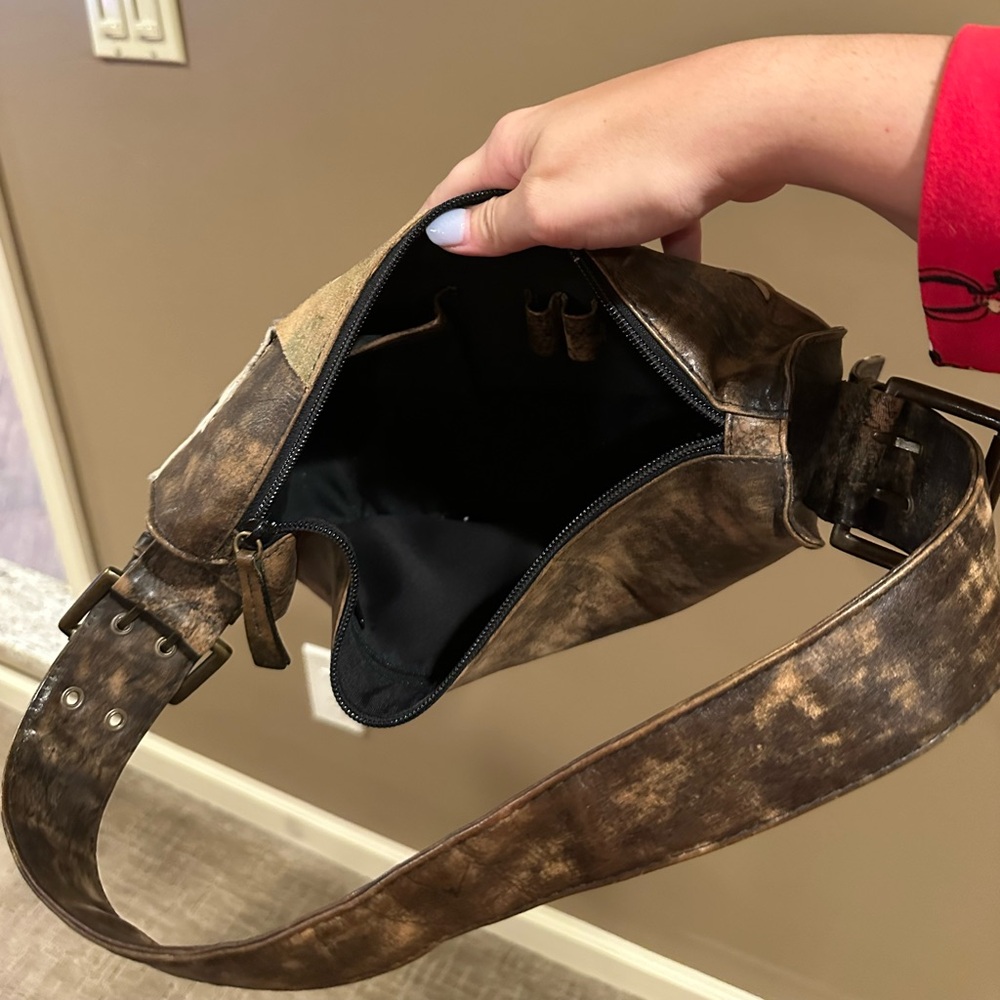 Faux Leather Patchwork Shoulder Bag - image 4